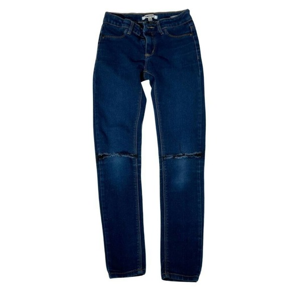 DKNY Girls Size 12 Distressed Skinny Jeans with Adjustable Waist Band - Picture 5 of 12